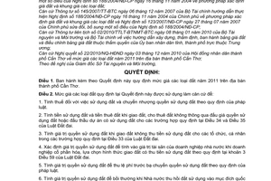 Quyết định 50/2010/QĐ-UBND mức giá đất năm 2011