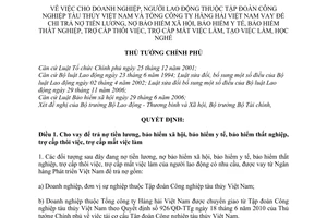 Quyết định 87/2010/QĐ-TTg cho doanh nghiệp, người lao động Tập đoàn công nghiệp