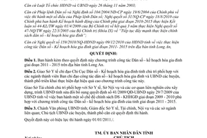 Quyết định 63/2010/QĐ-UBND chương trình công tác dân số kế hoạch hóa gia đình