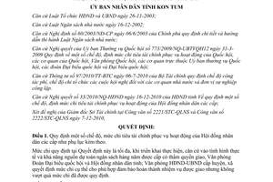 Quyết định 47/2010/QĐ-UBND định mức chi tiêu tài chính Hội đồng nhân dân các cấp tỉnh Kon Tum