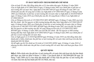 Quyết định 88/2010/QĐ-UBND điều chỉnh mức thu phí bảo vệ môi trường