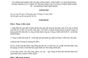 Nghị định 116/2010/NĐ-CP chính sách cán bộ, công chức, viên chức