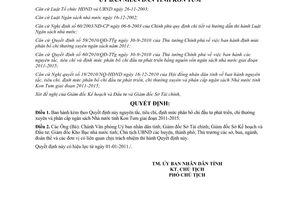 Quyết định 50/2010/QĐ-UBND định mức phân bổ chi đầu tư phát triển phân cấp ngân sách Kon Tum