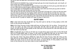 Quyết định 2835/2010/QĐ-UBND quản lý vật liệu nổ công nghiệp