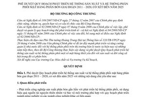 Quyết định 6868/QĐ-BCT phê duyệt Quy hoạch phát triển hệ thống sản xuất