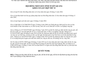 Nghị quyết 21/2010/NQ-HĐND chế độ chi công tác phí hội nghị tiếp kháchTuyên Quan