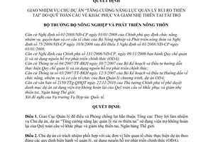 Quyết định 3468/QĐ-BNN-HTQTgiao nhiệm vụ chủ dự án Tăng cường năng lực