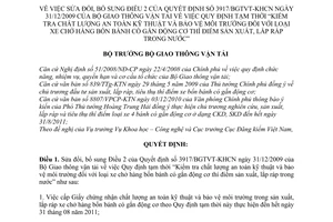 Quyết định 3667/QĐ-BGTVT sửa đổi Điều 2 Quyết định 3917/BGTVT-KHCN