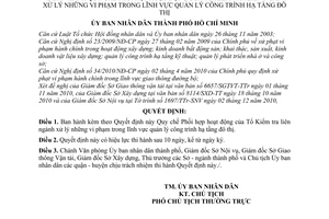 Quyết định 5913/QĐ-UBND Quy chế phối hợp quản lý công trình hạ tầng đô thị