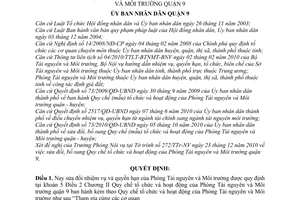 Quyết định 12/2010/QĐ-UBND sửa đổi Quy chế hoạt động Phòng Tài nguyên Môi trường