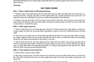 Thông tư 19/2010/TT-BKHCN hướng dẫn thanh tra chuyên ngành an toàn bức xạ