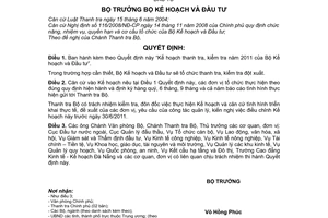 Quyết định 2249/QĐ-BKH Kế hoạch thanh tra, kiểm tra