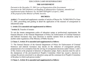 Decree No. 118/2010/ND-CP amending and supplementing a number of articles