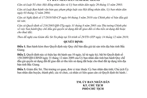 Quyết định 250/2010/QĐ-UBND quy chế bán đấu giá tài sản trên địa bàn Bắc Giang