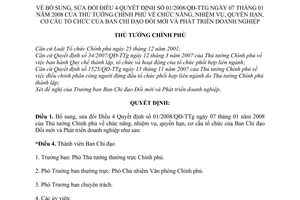 Quyết định 2408/QĐ-TTg  sửa đổi Quyết định 01/2008/QĐ-TTg