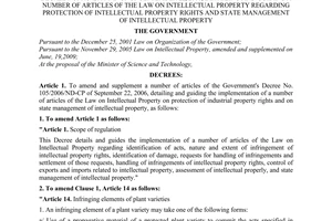 Decree No. 119/2010/ND-CP amending and supplementing a number of articles