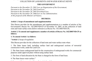 Decree No. 121/2010/ND-CP amending and supplementing a number of articles