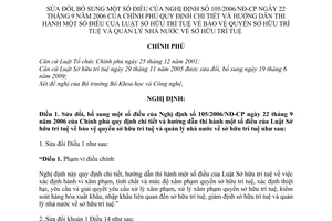 Nghị định 119/2010/NĐ-CP sửa đổi Nghị định 105/2006/NĐ-CP hướng dẫn Luật Sở hữu