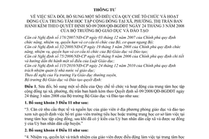 Thông tư 40/2010/TT-BGDĐT sửa đổi Quy chế tổ chức hoạt động trung tâm học tập