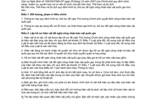 Thông tư 13/2010/TT-BVHTTDL  trình tự thủ tục đề nghị công nhận bảo vật quốc gia