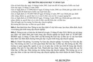 Thông tư 43/2010/TT-BGDĐT biên soạn, lựa chọn, thẩm định, duyệt