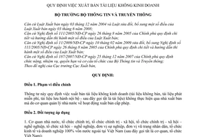 Thông tư 29/2010/TT-BTTTT xuất bản tài liệu không kinh doanh