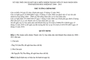 Quyết định 2437/QĐ-TTg phê chuẩn kết quả miễn nhiệm thành viên Ủy ban