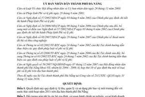 Quyết định 52/2010/QĐ-UBND quy định tỷ lệ thu quản lý sử dụng phí bảo vệ