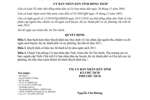 Quyết định 42/2010/QÐ-UBND phân cấp thu chi ngân sách cấp huyện Đồng Tháp