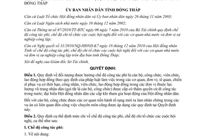 Quyết định 40/2010/QĐ-UBND chế độ công tác phí chi tổ chức hội nghị Đồng Tháp