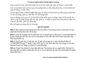 Quyết định 27/2010/QĐ-UBND xây dựng quản lý Tủ sách pháp luật Tiền Giang