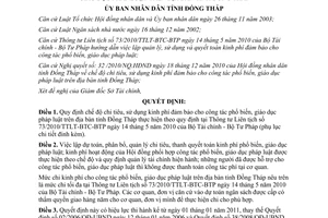 Quyết định 41/2010/QĐ-UBND chế độ chi tiêu sử dụng kinh phí đảm bảo cho công