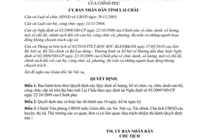 Quyết định 41/2010/QĐ-UBND số lượng bố trí chức vụ chức danh cán bộ công chức cấp xã Lai Châu