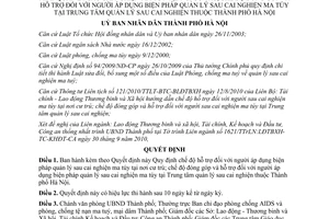 Quyết định 60/2010/QĐ-UBND  Chế độ hỗ trợ áp dụng biện pháp quản lý sau cai