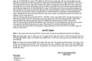 Quyết định 37/2010/QĐ-UBND  giá đất trên địa bàn tỉnh Đắk Lắk