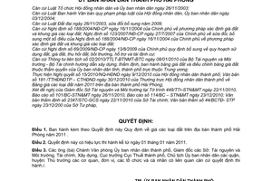 Quyết định 2295/2010/QĐ-UBND giá đất trên địa bàn thành phố Hải Phòng