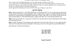 Quyết định 21/QĐ-UBND  bãi bỏ Quyết định 11/2007/QĐ-UBND