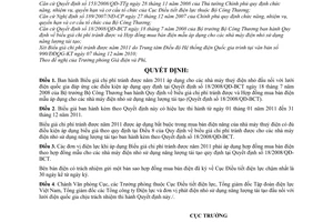 Quyết định 66/QĐ-ĐTĐL  biểu giá chi phí tránh được