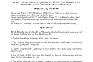 Quyết định 1191/QĐ-BXD thành lập Ban điều hành Đề án Tăng cường năng lực