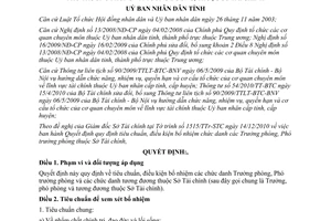 Quyết định 42/2010/QĐ-UBND tiêu chuẩn Trưởng phòng Phó Trưởng phòng Sở Tài chính