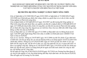 Quyết định 3545/QĐ-BNN-TC định mức chi tiêu cho Dự án