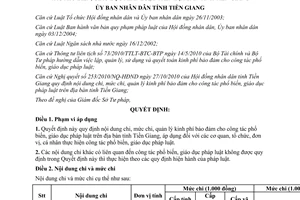 Quyết định 30/2010/QĐ-UBND chi công tác phổ biến pháp luật Tiền Giang