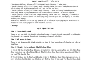 Thông tư 17/2010/TT-BVHTTDL điều kiện hoạt động cơ sở thể thao