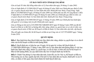 Quyết định 25/2010/QĐ-UBND chức năng nhiệm vụ quyền hạn Sở Kế hoạch và Đầu tư
