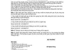 Thông tư 39/2010/TT-BGTVT Quy chuẩn kỹ thuật quốc gia phụ tùng phương tiện