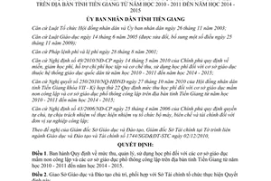 Quyết định 28/2010/QĐ-UBND mức thu quản lý học phí giáo dục mầm non Tiền Giang