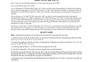 Nghị quyết 20/2010/NQ-HĐND giá đất trên địa bàn tỉnh Sóc Trăng