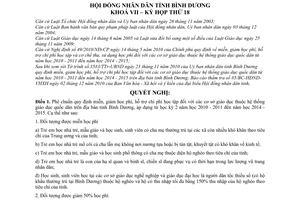 Nghị quyết 37/2010/NQ-HĐND7 miễn, giảm học phí, hỗ trợ chi phí học tập