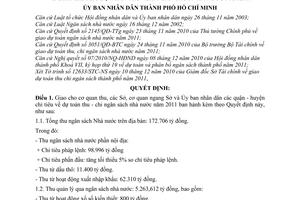 Quyết định 82/2010/QĐ-UBND giao chỉ tiêu dự toán thu - chi ngân sách nhà nước