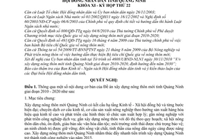 Nghị quyết 39/2010/NQ-HĐND xây dựng nông thôn mới tỉnh Quảng Ninh